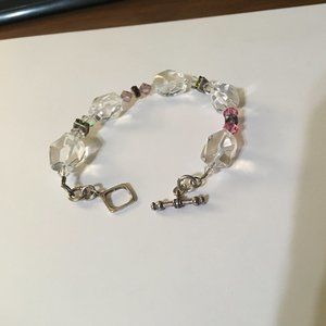 Vintage 925 Silver glass and crystal bracelet.